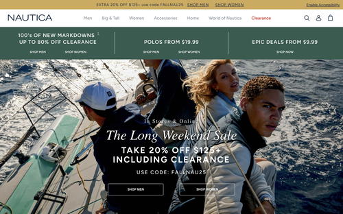 Nautica website screenshot