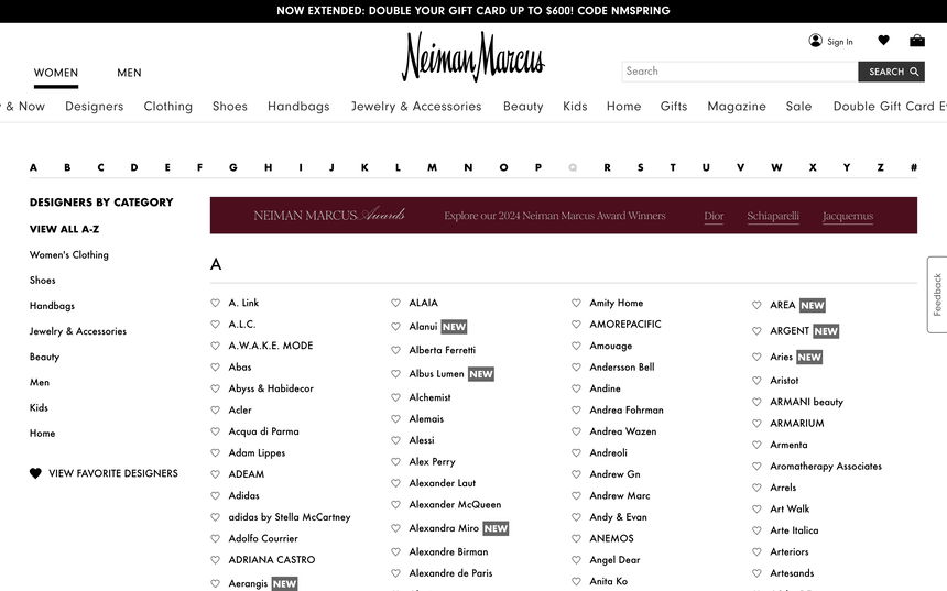 Neiman Marcus on Shomp