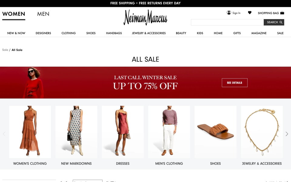 Neiman Marcus website