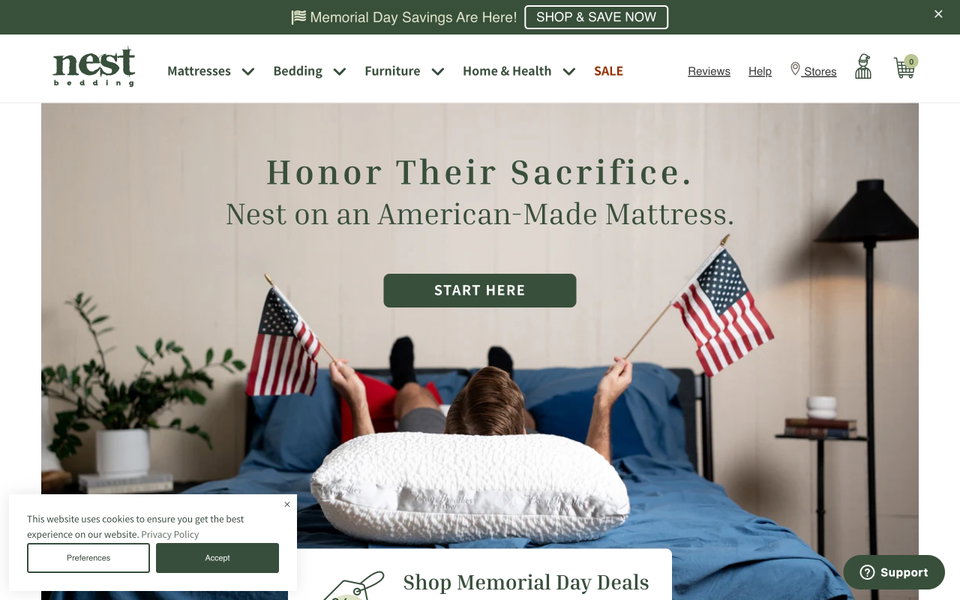 Nest Bedding website