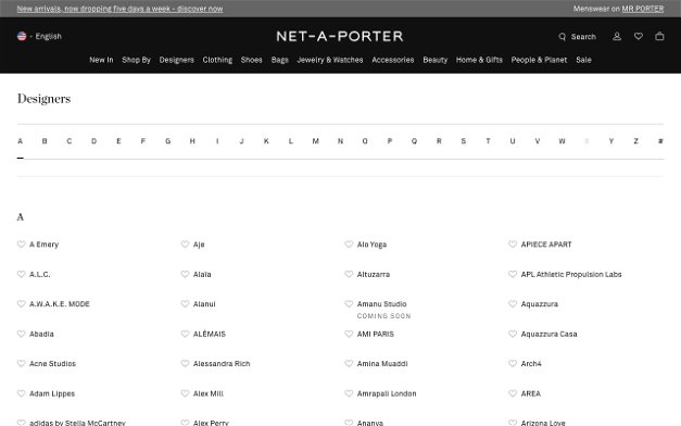 NET-A-PORTER on Shomp