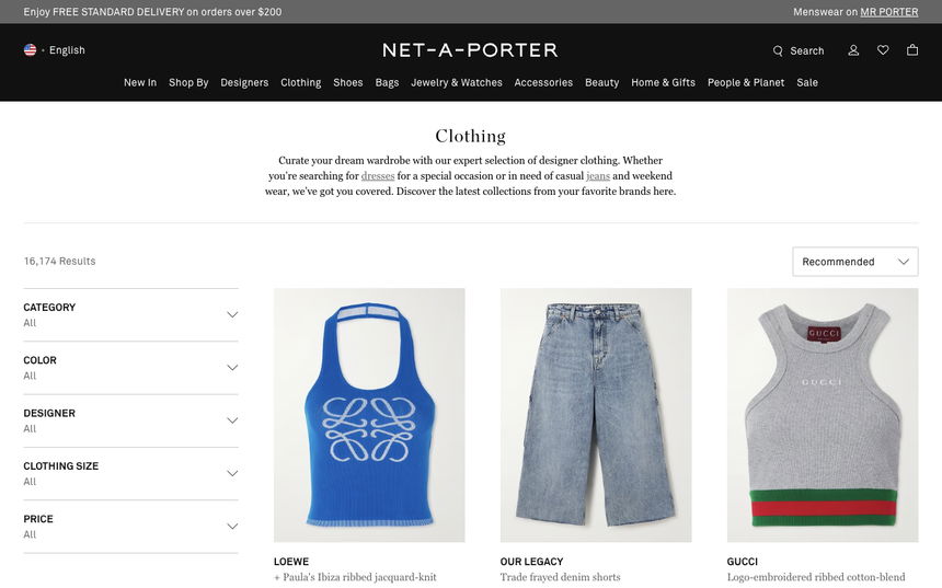 NET-A-PORTER on Shomp