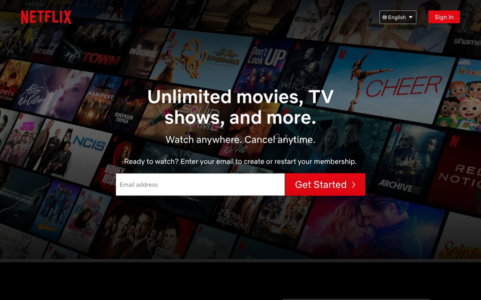Netflix website