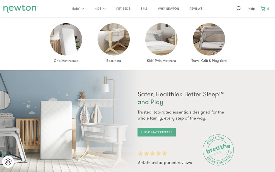 Newton Baby website