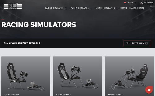 Next Level Racing website screenshot