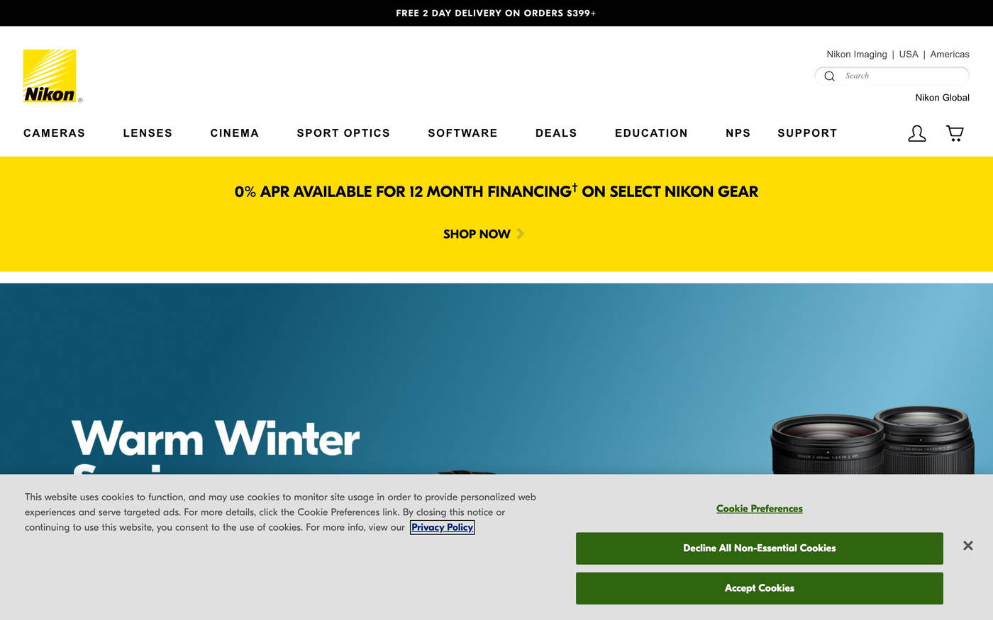 Nikon USA screenshot