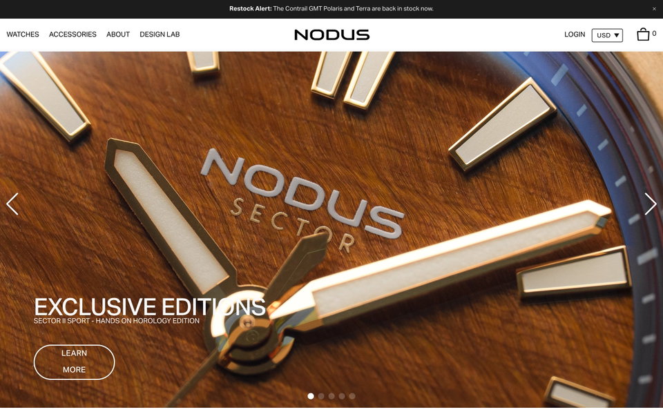 Nodus Watches website