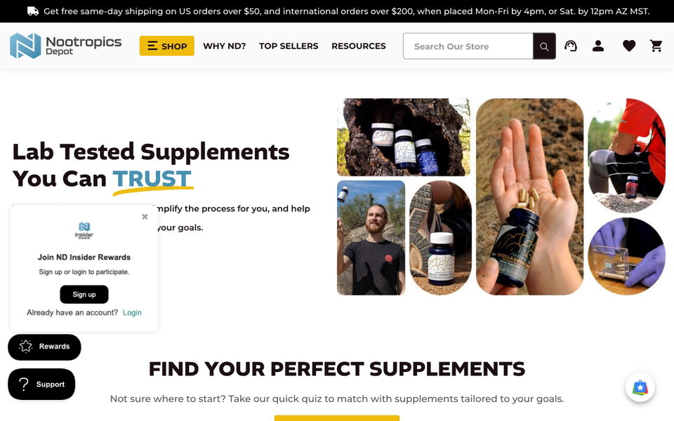 Nootropics Depot website