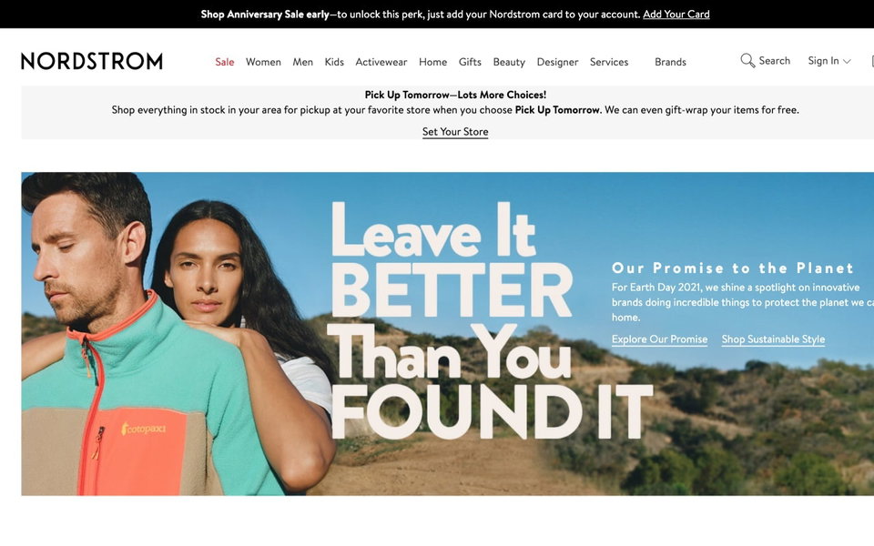 Nordstrom website