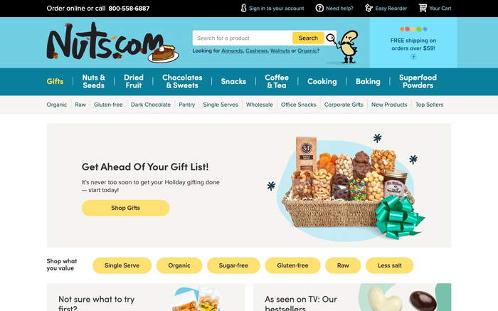 Nuts.com screenshot