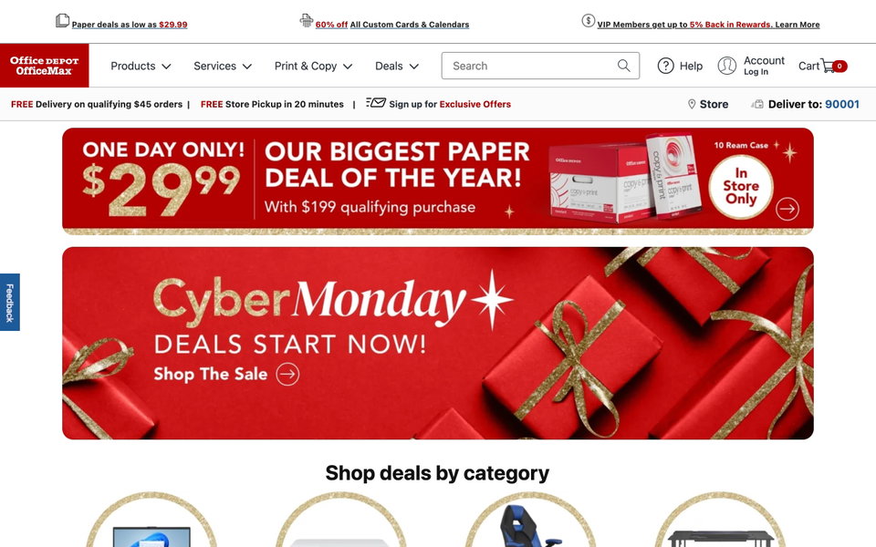 Office Depot website