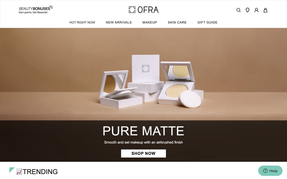 OFRA Cosmetics website