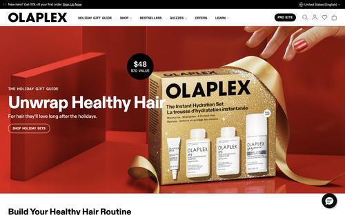 Olaplex website screenshot