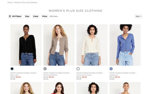 Old Navy website screenshot