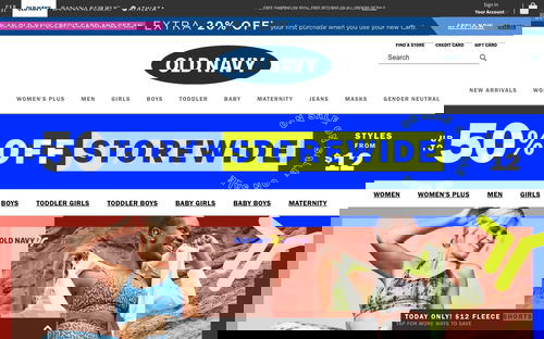 Old Navy website screenshot