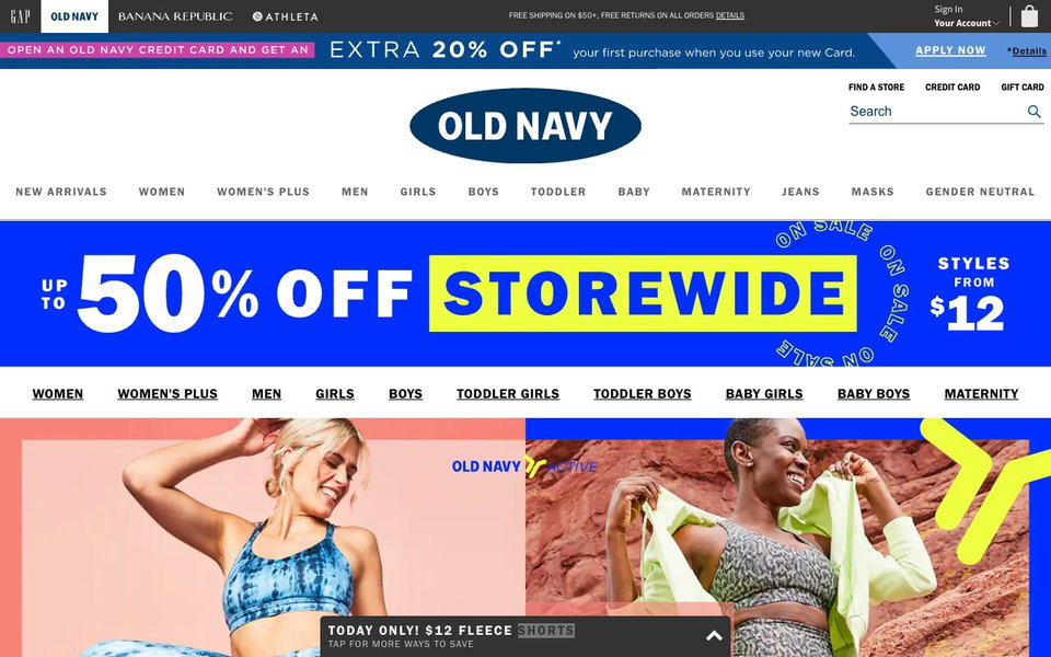 Old Navy website