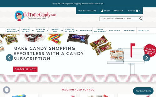 OldTimeCandy.com website screenshot
