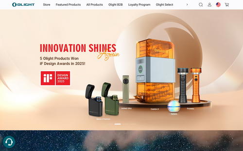 Olight website screenshot