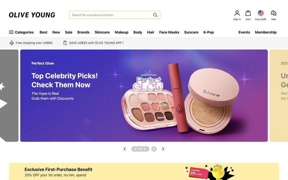 Olive Young website