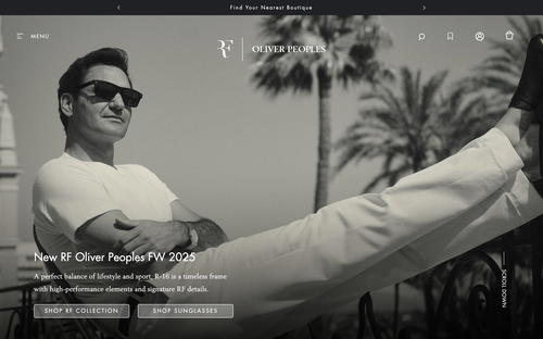 Oliver Peoples website screenshot