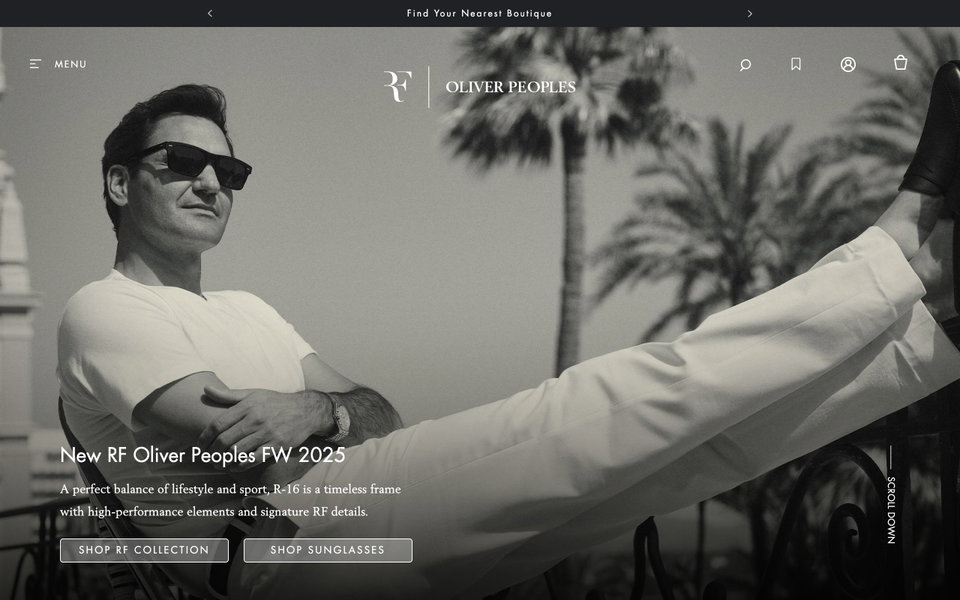 Oliver Peoples website