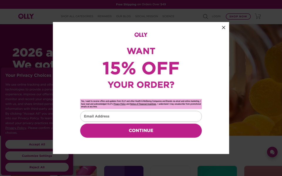 OLLY website