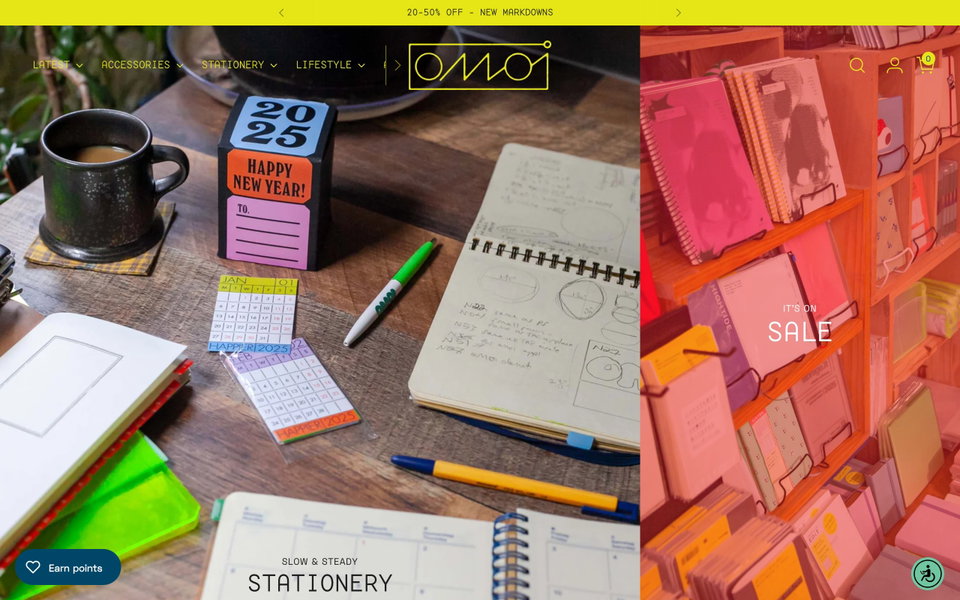 Omoi Zakka Shop website