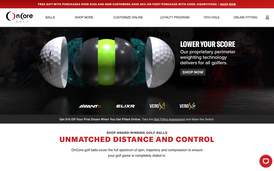 OnCore Golf website