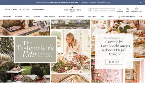 One Kings Lane website