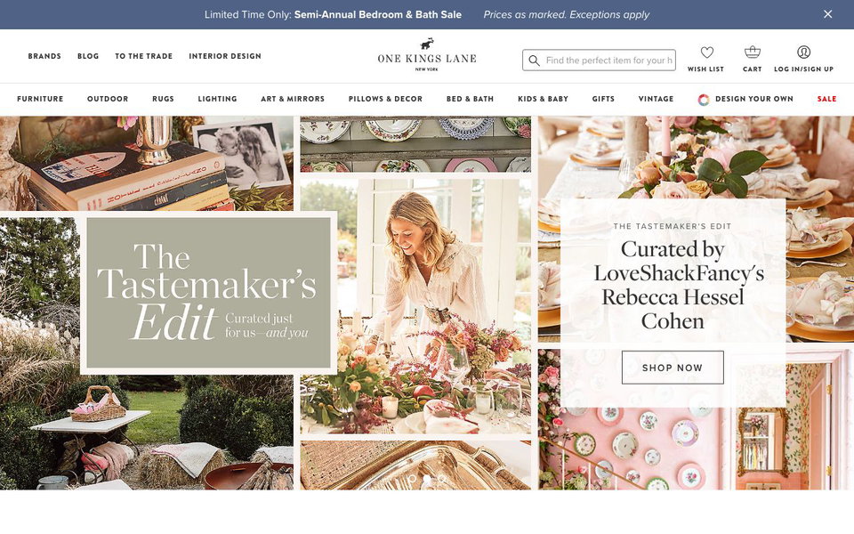 One Kings Lane website