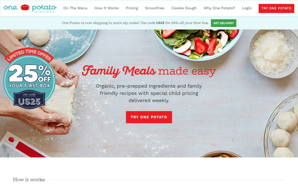 One Potato website