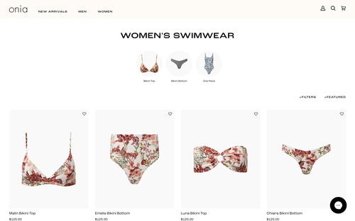 onia website screenshot