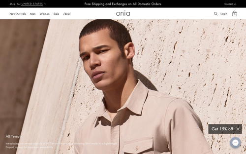 onia website screenshot