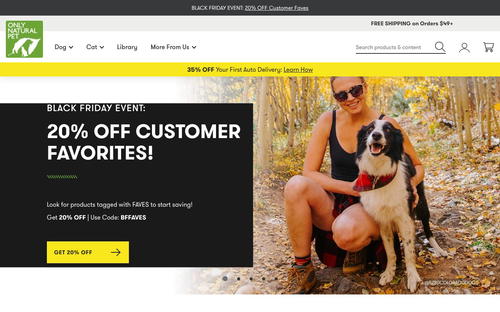 Only Natural Pet website screenshot