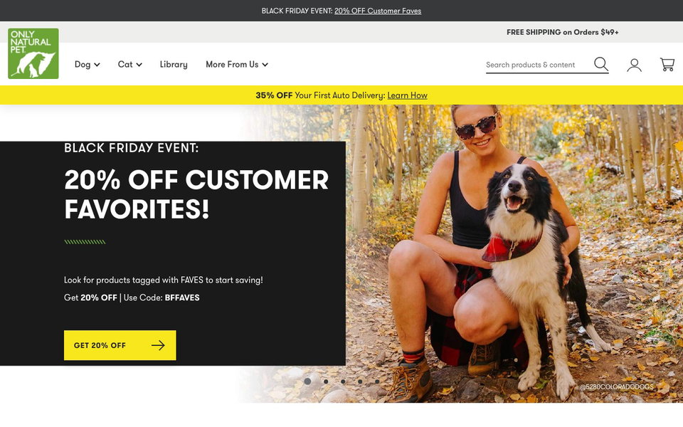 Only Natural Pet website