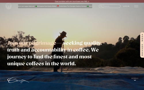 Onyx Coffee Lab website screenshot