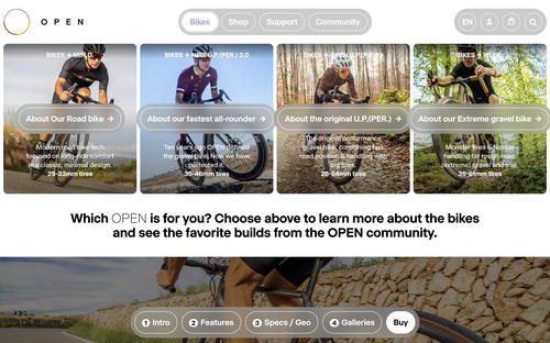 OPEN Cycle website screenshot