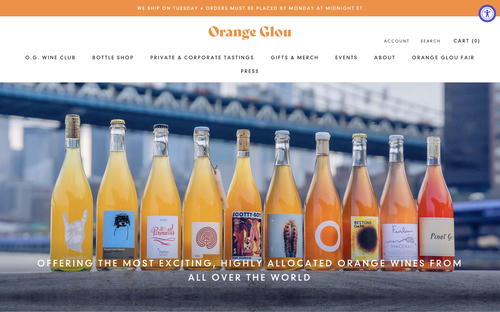 Orange Glou website screenshot