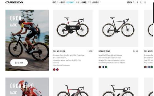 Orbea website screenshot
