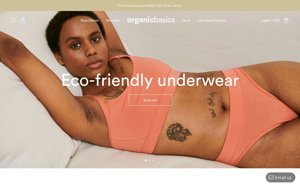 Organic Basics website
