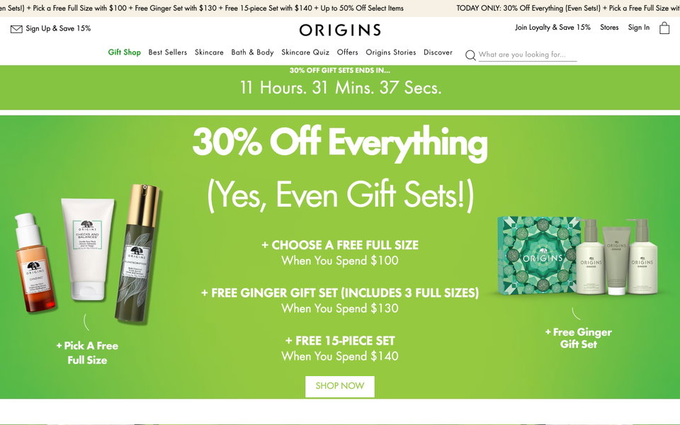 Origins website