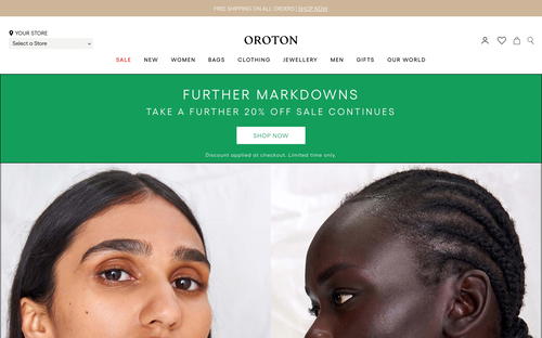 Oroton website