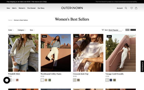 Outerknown website screenshot