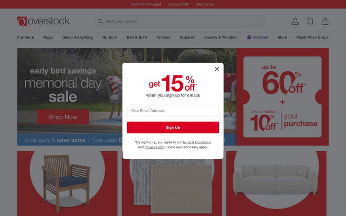 Overstock screenshot