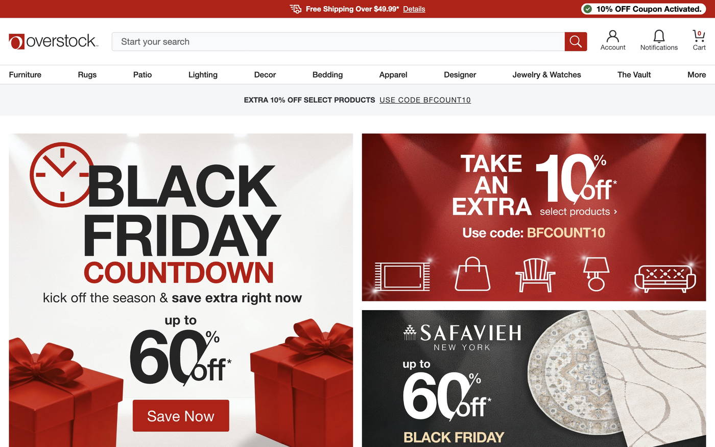 Overstock screenshot