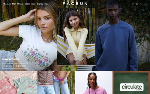 PACSUN website screenshot