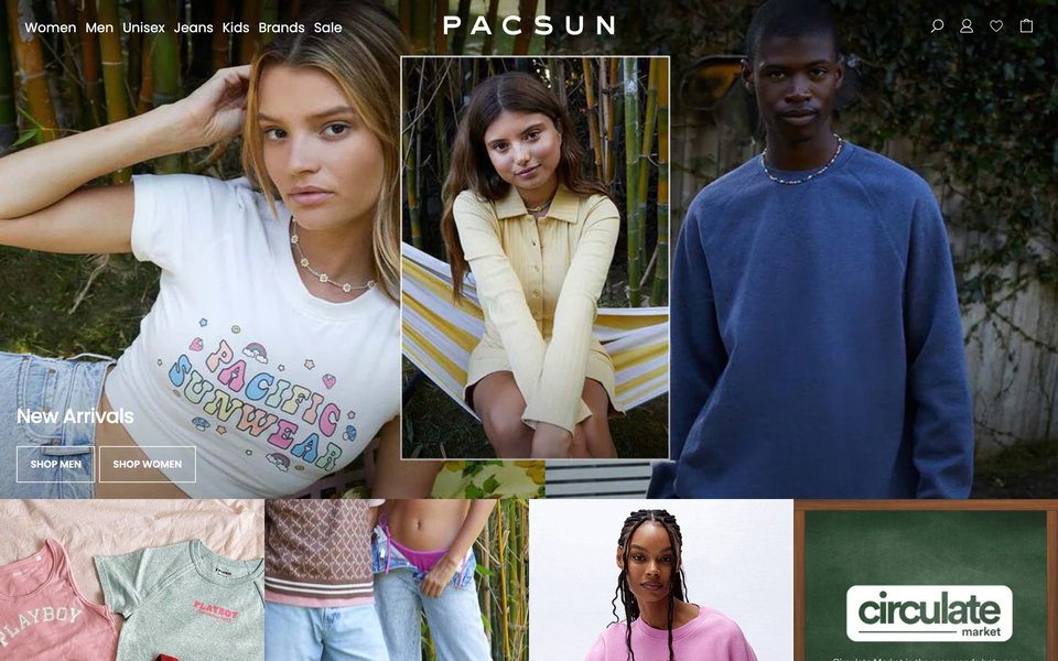 PACSUN website