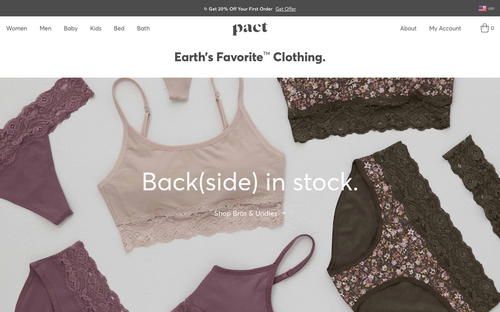 Pact Apparel website