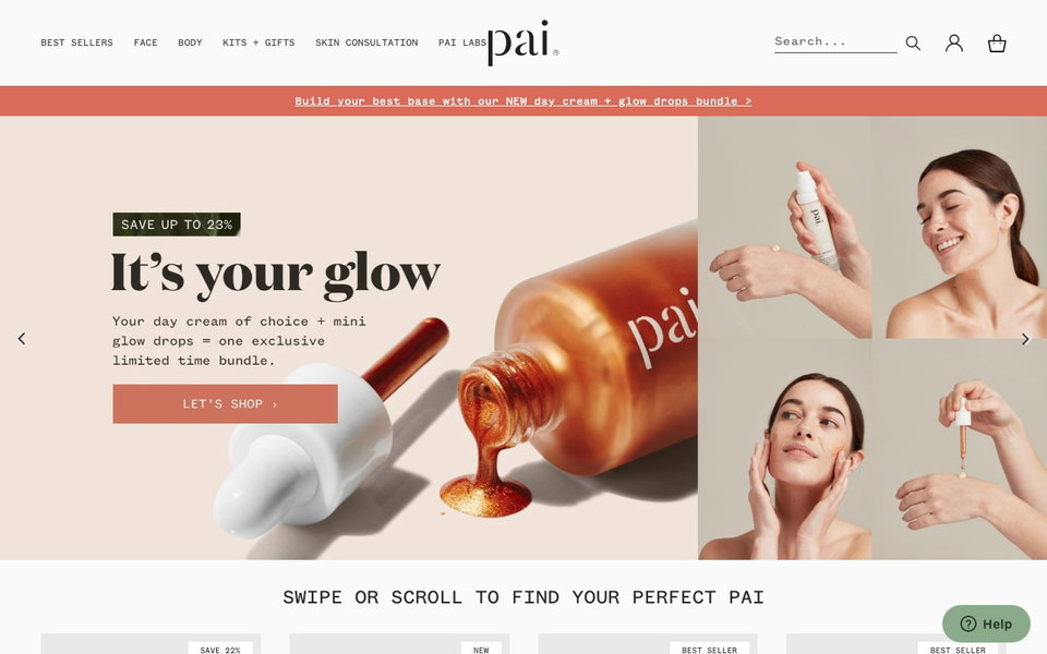 Pai Skincare website