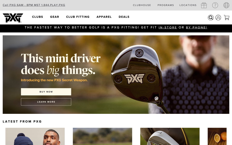 Parsons Xtreme Golf website